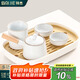 拜杰茶盤茶托 茶臺(tái)小茶盤功夫茶具托盤儲(chǔ)水式簡(jiǎn)約瀝水盤茶海 小號(hào)
