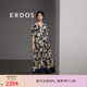 ERDOS 春夏寬松中長款A(yù)字裙復(fù)古燈籠袖V領(lǐng)減齡度假風女連衣裙 藏藍 XL 170/92A