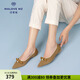 MALOVE MZ淺口單鞋女低跟2025新款法式優(yōu)雅平底鞋軟底通勤工作鞋 杏仁色 38