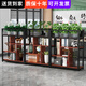 喆威 屏風(fēng)隔斷辦公室隔斷柵欄餐飲置物架?chē)鷻诎魯嗑坊苷故炯?長(zhǎng)120深29高110cm(黑架+柚木色) 送貨上門(mén)