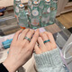 古馳（GUCCI）gucci 情侶對(duì)戒 互扣式 雙G做舊 925銀 琺瑯 戒指 奢侈品 禮盒 琺瑯綠 15