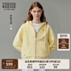 Teenie Weenie小熊女裝衛(wèi)衣2025春季新款休閑通勤簡(jiǎn)約舒適連帽外套 黃色 M