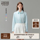 Teenie Weenie小熊長袖襯衫女2025春季新款時尚多巴胺牛津紡刺繡襯衣上衣女 水藍(lán)色 S (160)