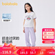 巴拉巴拉童裝兒童短袖套裝女童2025夏裝兩件套速干長褲學(xué)院風(fēng)208225119009