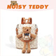 NOISY TEDDY嘻鬧泰迪2025新款雙肩包泰迪草莓酪甜甜圈潮流百搭日常通勤背包 米白色（贈(zèng)泰迪熊掛件)