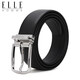 ELLE HOMME男士皮帶時(shí)尚針扣腰帶 頭層牛皮休閑褲帶男4613黑色生日禮物