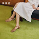 莎莎蘇[海島夏日]2025春夏新款粗跟豆豆底鏤空皮鞋女復(fù)古羅馬涼鞋七夕 深棕色 36