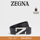 ZEGNA【禮物】杰尼亞皮帶黑色皮革商務(wù)通勤雙面皮帶3.5CM 黑色 110cm（3尺3）