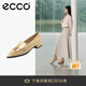 愛(ài)步（ECCO）豆豆鞋女 時(shí)尚潮流百搭尖頭百搭淺口樂(lè )福單鞋  型塑214283 裸色21428301211（牛皮） 36