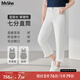 MsShe【不規(guī)則毛邊七分牛仔褲】大碼女裝2025夏裝胖mm直筒小腳褲 牛仔白色現(xiàn)貨 3XL