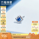 六福珠寶七夕禮物18K金藍寶石耳釘(單只) 共5分/白18K/約0.30克