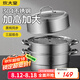 炊大皇304不銹鋼三層蒸鍋家用復(fù)合底湯鍋蒸饅頭包子可視高拱蓋32cm