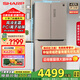 夏普SHARP十字對開門 家用電冰箱 風冷無霜 一級能效節(jié)能 變頻大容量PCI凈味 四開門 國家補貼 W W P E-N 一級能效432升