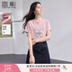 香影蝴蝶印花t恤女短袖2025夏季新款超好看亮鉆圓領(lǐng)粉色減齡上衣 粉色 L 165/88A/110-125斤