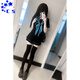CS.LION2025年短袖日系校供女夏jk中間百褶裙JK基礎(chǔ)制服學(xué)院水手服套裝女 單百褶裙 L 建議105-115斤
