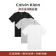Calvin Klein CK秋季新款運動(dòng)潮流輕奢休閑男短袖t恤打底衫3件套裝MP1黑白灰 M