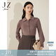 玖姿（JUZUI）商場(chǎng)同款休閑日常寬松襯衫毛衫女冬款JWCD30605 粉紅 XL