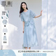 香影高級(jí)感套裝女夏季2025新款萊賽爾天絲半身裙藍(lán)色慵懶風(fēng)兩件套 藍(lán)色 M 160/84A/95-110斤