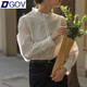 DGOV白色花邊領(lǐng)襯衫女春季2025新款內(nèi)搭襯衣今年流行漂亮小衫長袖上衣 白色 45 建議96-105斤