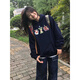 魯雅爾小個(gè)子韓版設(shè)計(jì)感連帽衛(wèi)衣女秋季新款慵懶風(fēng)復(fù)古潮流休閑上衣外套 藏青色 常規(guī)款 L