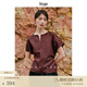 旅途原品ltyp 黑標系列 100%真絲紅云紗時尚小衫 優(yōu)雅高級襯衫女 棕紅色 S