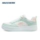 SKECHERS斯凱奇女鞋夏季新款簡(jiǎn)約百搭板鞋輕質(zhì)舒適針織透氣休閑鞋185034 乳白色/藍(lán)色/185034-OWBL 37.5