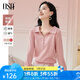 歐莎（OSA）減齡粉色Polo領(lǐng)針織衫毛衣女打底衫內(nèi)搭上衣2025秋新款百搭氣質(zhì) 粉色 L