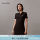 Calvin KleinJeans夏季女士休閑通勤ck字母修身顯瘦V字POLO領連衣裙J223498 BEH-太空黑 XS