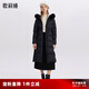 歌莉婭長(cháng)款羽絨服女冬季狐貍毛領(lǐng)保暖防風(fēng)鵝絨外套1ASC8D700 00B黑色 M (160)