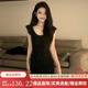 斐莉玥小飛袖黑色碎花吊帶連衣裙子女夏季2025新款茶歇法式收腰包臀長(zhǎng)裙 [黑色][高級(jí)感/小眾設(shè)計(jì)感/小 M 45/55kg/