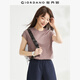 佐丹奴t恤衫女夏季純棉純色氣質(zhì)小高領(lǐng)連片短袖t恤女13323309