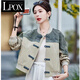 LPOX外套女國風(fēng)盤扣短外套女2025早春新款牛仔拼接新中式棒球服夾克 國風(fēng)牛仔拼接款 L 100-115斤