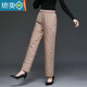 羅蒙（ROMON）女裝冬季絲柔棉褲新款中年老年寬松顯瘦高腰百搭直筒褲保暖棉褲女 卡其色 L 105-115斤