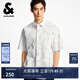 杰克·瓊斯（JACK&JONES）男裝夏季新款寬松滿印圖案休閑日常寬松翻領(lǐng)短袖襯衫225204021 A06本白色 常規(guī) M