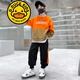 G.DUCKKIDS5-14歲童裝男童秋裝套裝兒童衛衣運動(dòng)套裝男孩春秋季衣服中大童潮 桔色 120