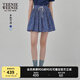 Teenie Weenie小熊半身裙女2025年夏季新款細(xì)褶碎花小清新文藝短裙 藏青色 M