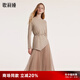 歌莉婭（GOELIA）歐若風(fēng)套裝顯瘦氣質(zhì)小香半裙杏色上衣兩件套1BCRAC050 35H花杏 XL