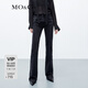 MO&Co.2023秋新品重工做舊洗水中線高腰微喇及地牛仔褲MBC3JEN005moco 牛仔黑色-第2批 S 26