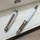 萬寶龍MONTBLANC鋼筆勃朗女士白色簽字筆墨水寶珠筆商送禮定制刻字禮盒 鍍鉑金鋼筆M尖/0.7mm(贈墨水)