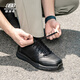 斯凱奇（Skechers）男鞋秋透氣軟底通勤鞋男運(yùn)動(dòng)閃穿商務(wù)皮鞋休閑鞋男 BLK黑色 41
