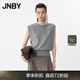 JNBY/江南布衣25夏新品針織長(zhǎng)絨棉上衣毛衫背心修身套頭5P5312030 073/雜煙灰 M