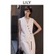 LILY2025夏新款萊賽爾亞麻設(shè)計(jì)感不規(guī)則斜門(mén)襟V領(lǐng)休閑白色馬甲女 601白色 XL