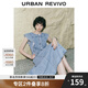 UR2025夏季新款女裝復(fù)古牛仔荷葉邊牛仔連衣裙UWG850114 藍(lán)色 M