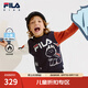 FILA斐樂(lè)童裝兒童套頭衛(wèi)衣冬季新款男童小童加絨保暖上衣可愛(ài) RD寶藍(lán)-NV 120