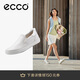 愛步（ECCO）25年夏季新款圓頭簡約平底舒適休閑板鞋女 柔酷7號470853 白色37
