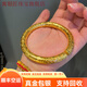 寓銀匠實(shí)心多寶吉言金包銀手鐲新款女士開(kāi)口圓鐲子古法鏨刻手工定制開(kāi)口 圓吉言手鐲-50克包金1.7克