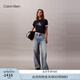 Calvin KleinJeans25早秋女美式復(fù)古潑墨效果ck純棉松弛感闊腿牛仔褲47C702G X0N-牛仔淺藍(lán) 28