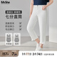 MsShe【不規(guī)則毛邊七分牛仔褲】大碼女裝2025夏裝胖mm直筒小腳褲 牛仔白色現(xiàn)貨 3XL