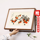 萱木堂實(shí)木高檔電表箱裝飾畫(huà)新中式壁畫(huà)遮擋配電箱掛畫(huà)電閘箱多媒體箱 凌雪《事事如意》 成品寬50cm*高40cm 北美黑胡桃-向上打開(kāi)
