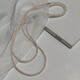 胖東來(lái)品質(zhì)天然淡水強光真珍珠長(cháng)款雙層項鏈時(shí)尚設計款疊戴中性風(fēng) 天然淡水珍珠白色(125厘米)